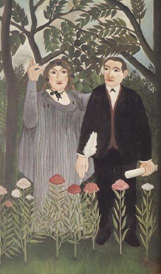 Henri Rousseau Portrait of Guillaume Apollinaire and Marie Laurencin with Poet's Narcissus Sweden oil painting art